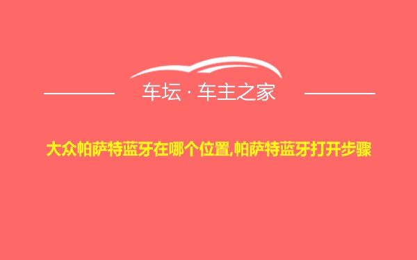 大众帕萨特蓝牙在哪个位置,帕萨特蓝牙打开步骤