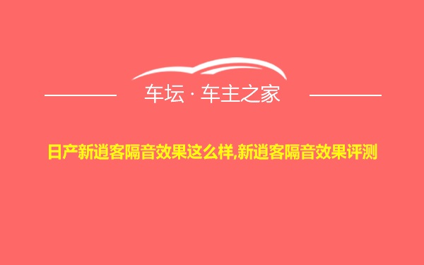 日产新逍客隔音效果这么样,新逍客隔音效果评测