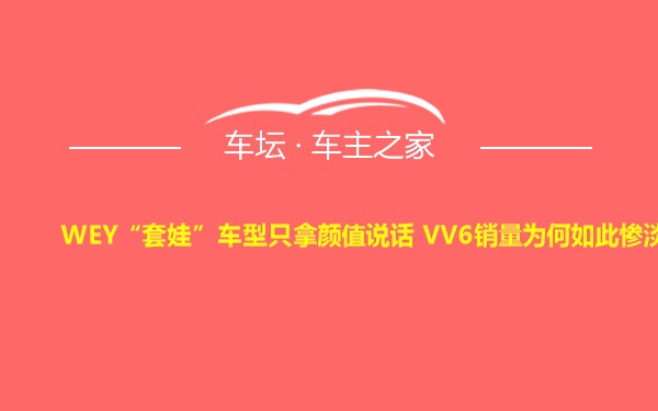 WEY“套娃”车型只拿颜值说话 VV6销量为何如此惨淡