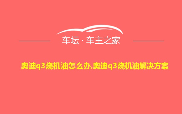 奥迪q3烧机油怎么办,奥迪q3烧机油解决方案