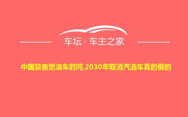 中国禁售燃油车时间,2030年取消汽油车真的假的