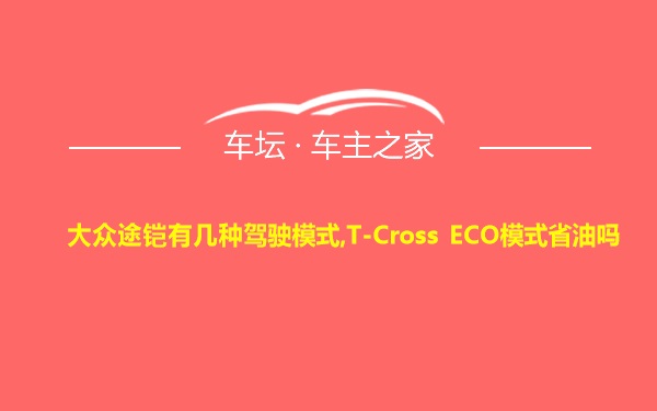 大众途铠有几种驾驶模式,T-Cross ECO模式省油吗