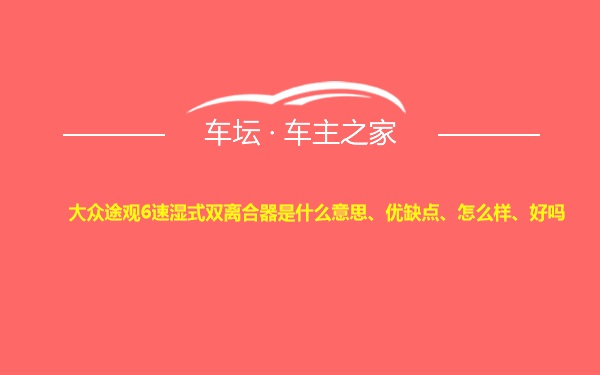 大众途观6速湿式双离合器是什么意思、优缺点、怎么样、好吗