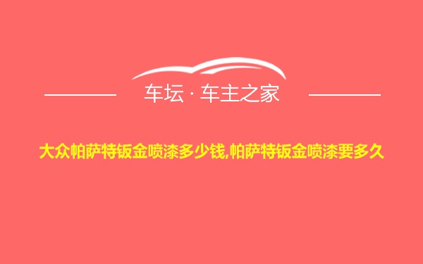 大众帕萨特钣金喷漆多少钱,帕萨特钣金喷漆要多久