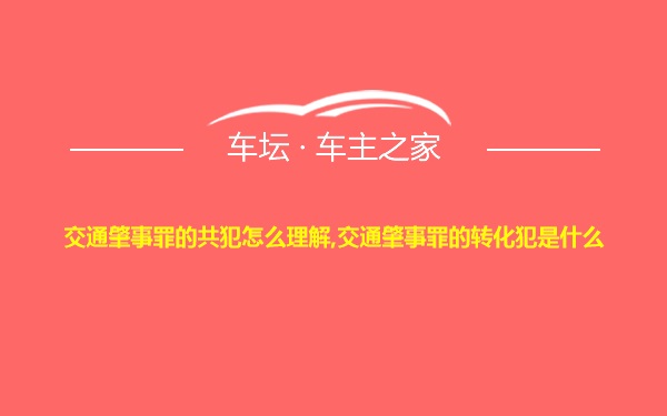 交通肇事罪的共犯怎么理解,交通肇事罪的转化犯是什么