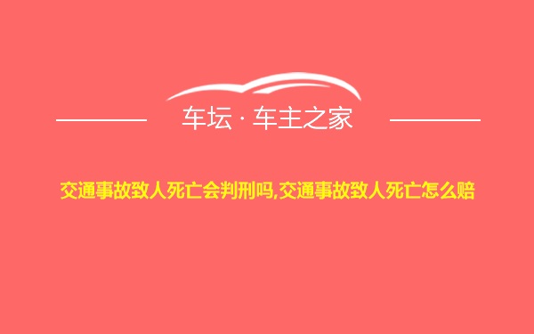 交通事故致人死亡会判刑吗,交通事故致人死亡怎么赔