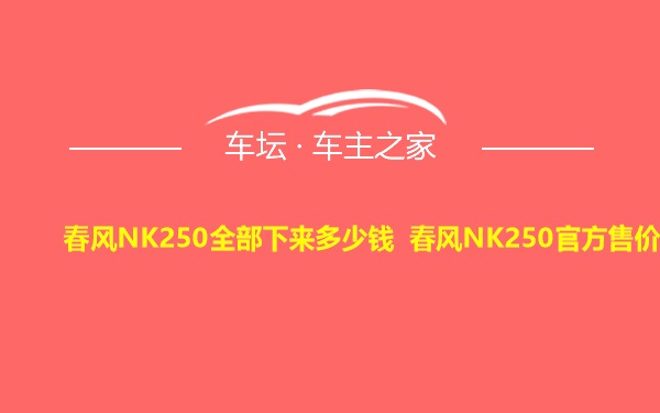春风NK250全部下来多少钱 春风NK250官方售价