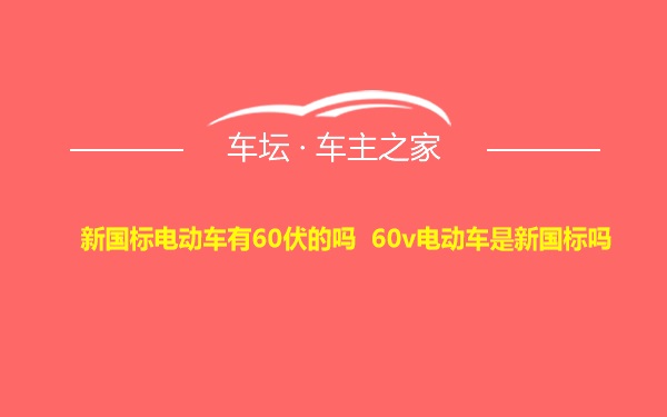 新国标电动车有60伏的吗 60v电动车是新国标吗