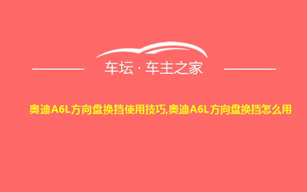 奥迪A6L方向盘换挡使用技巧,奥迪A6L方向盘换挡怎么用