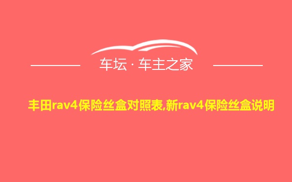 丰田rav4保险丝盒对照表,新rav4保险丝盒说明