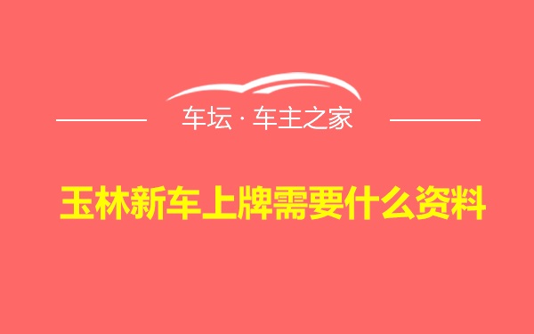 玉林新车上牌需要什么资料