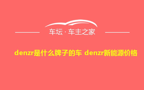denzr是什么牌子的车 denzr新能源价格