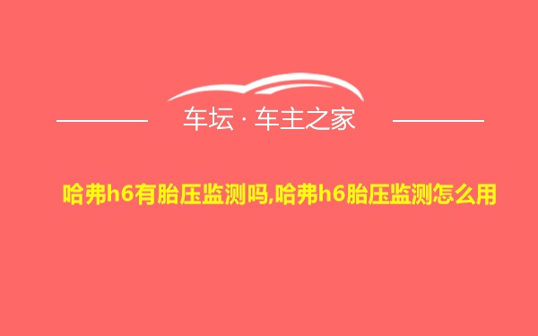 哈弗h6有胎压监测吗,哈弗h6胎压监测怎么用