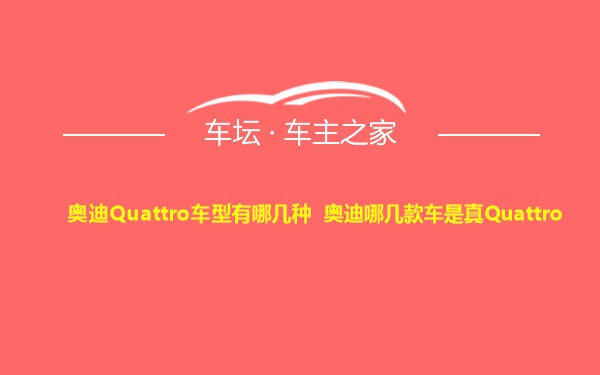 奥迪Quattro车型有哪几种 奥迪哪几款车是真Quattro