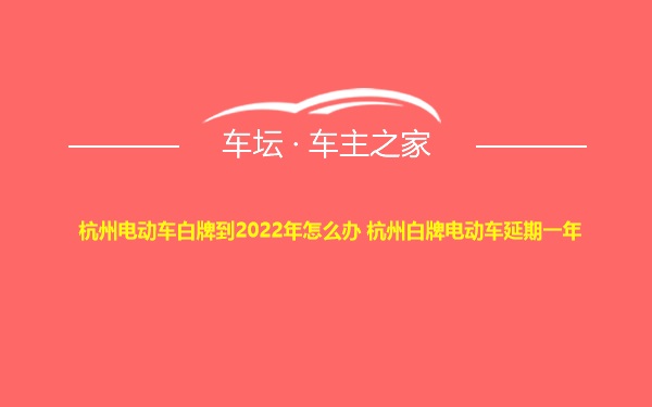 杭州电动车白牌到2022年怎么办 杭州白牌电动车延期一年