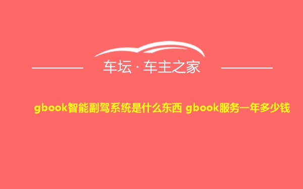 gbook智能副驾系统是什么东西 gbook服务一年多少钱