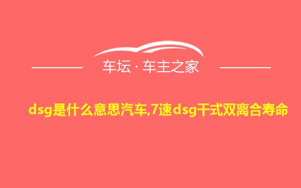 dsg是什么意思汽车,7速dsg干式双离合寿命