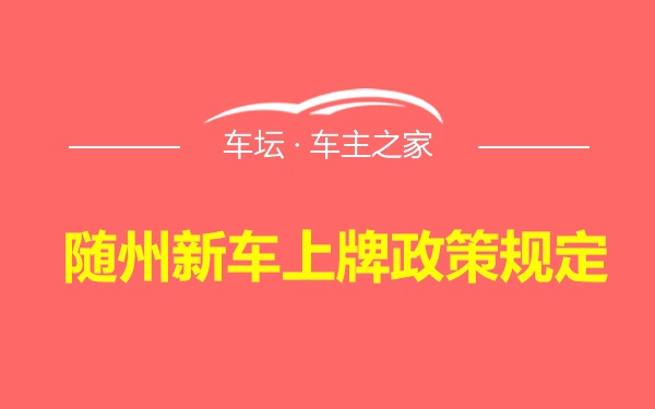 随州新车上牌政策规定