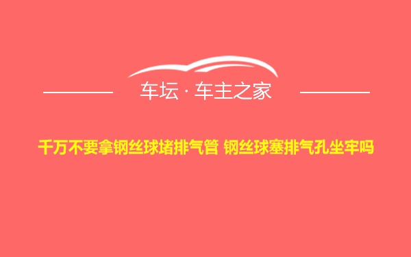 千万不要拿钢丝球堵排气管 钢丝球塞排气孔坐牢吗