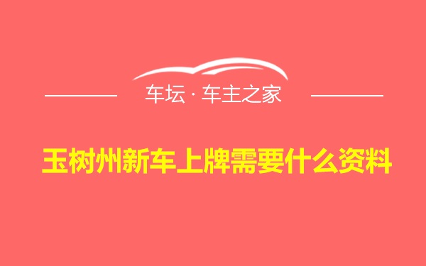 玉树州新车上牌需要什么资料