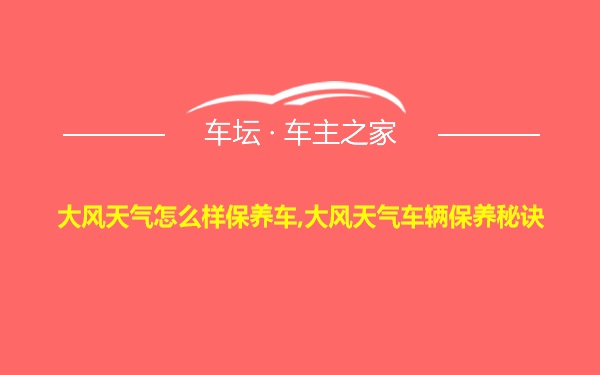 大风天气怎么样保养车,大风天气车辆保养秘诀